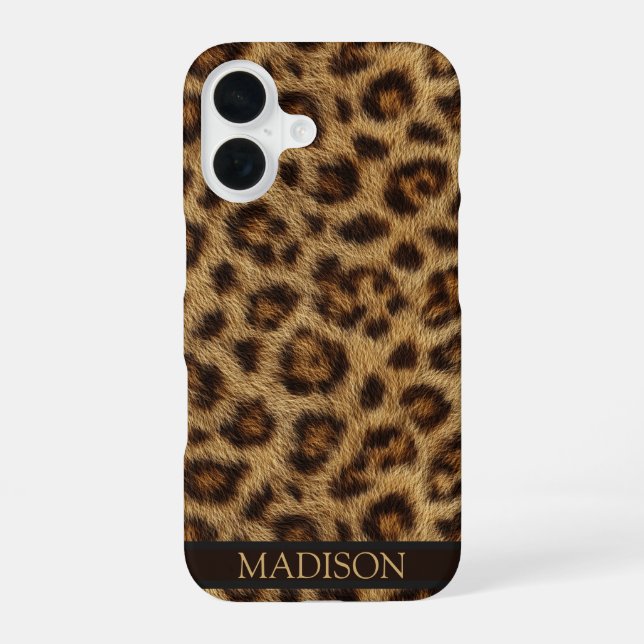 Leopard Print Phone Case Custom Name (Back)