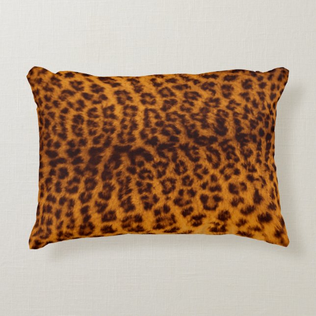 Leopard Print Photo Accent Throw Toss Decor Pillow (Front)