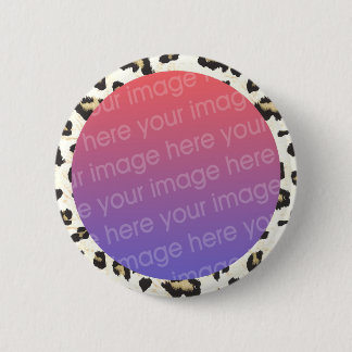 leopard print photo frame border 2 inch round button