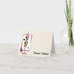 Leopard Print & Pink Dress Form Custom Card
