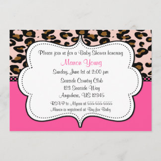 Leopard Print Pink Invitaiton Invitation