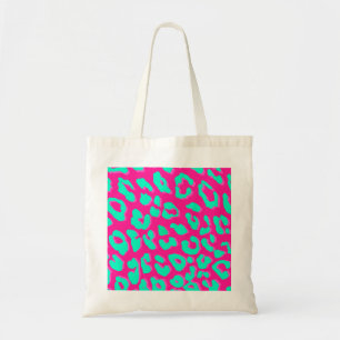 Leopard Print Pink Mint Tote Bag