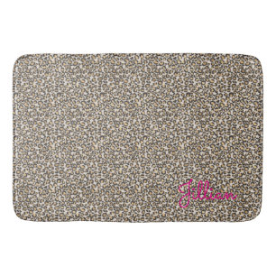 Leopard Print Pink NAME Chic Bath Decor Fun Mat