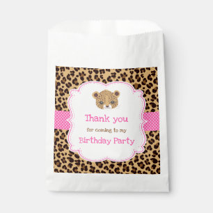 Leopard Print Pink Quatre foil  Birthday Party Favour Bag
