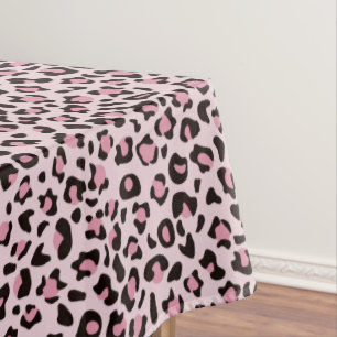 Leopard Print Pink Tablecloth