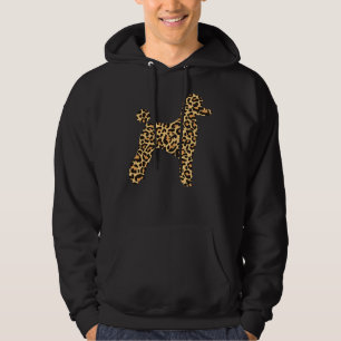 Leopard Print Poodle Pet Dog Owner Lover Girls Wom Hoodie