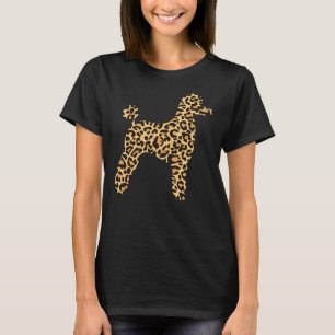 Leopard Print Poodle Pet Dog Owner Lover Girls Wom T-Shirt