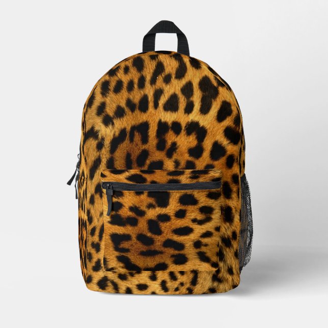 Leopard print printed backpack (Front)