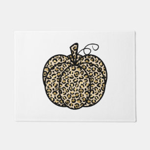 Leopard Print Pumpkin Doormat
