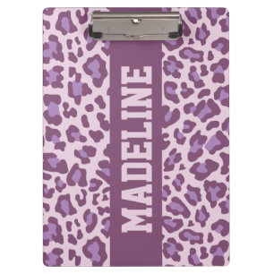Leopard Print Purple Lavender Custom Clipboard