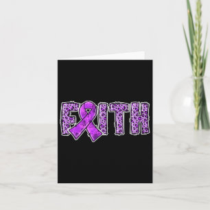 Leopard Print Purple Ribbon Faith Drug Overdose Aw Card