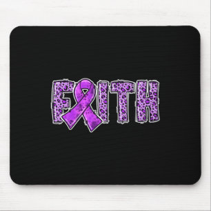 Leopard Print Purple Ribbon FAITH Drug Overdose Aw Mouse Pad