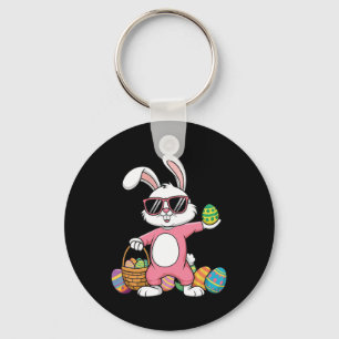 Leopard Print Rabbit Bunny Blowing Bubble Gum East Keychain