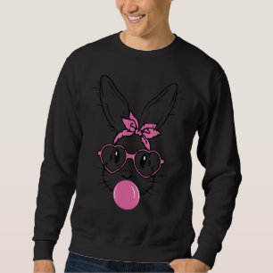 Leopard Print Rabbit Bunny Blowing Bubble Gum East Sweatshirt