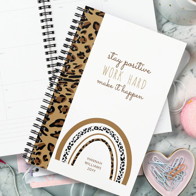Leopard Print Rainbow Stay Positive Quote 2023 Planner (Creator Uploaded)