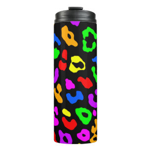 Leopard Print Rainbow Thermal Tumbler