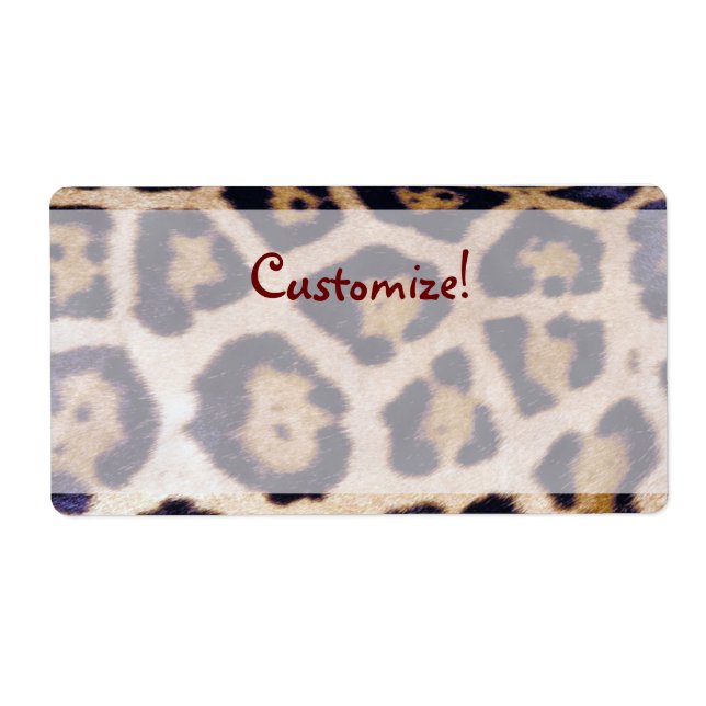 Leopard Print Real Fur Cat Pattern Label (Front)