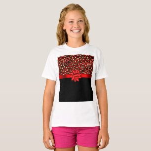 Leopard Print Red, Gold and Black with Red Bow Mug T-Shirt