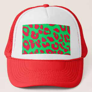 Leopard Print Red Green Trucker Hat