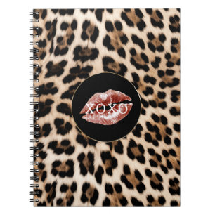 Leopard Print Red Lips XOXO Notebook
