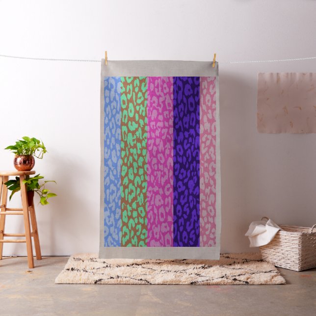 Leopard print retro colour seamless stripes #10 fabric (In Situ)