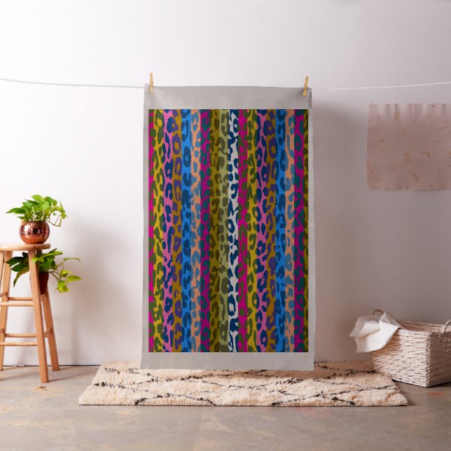 Leopard print retro colour seamless stripes #15 fabric (In Situ)