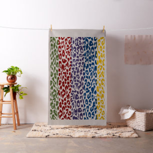 Leopard print retro colour seamless stripes fabric