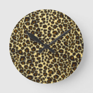 Leopard Print Round Clock