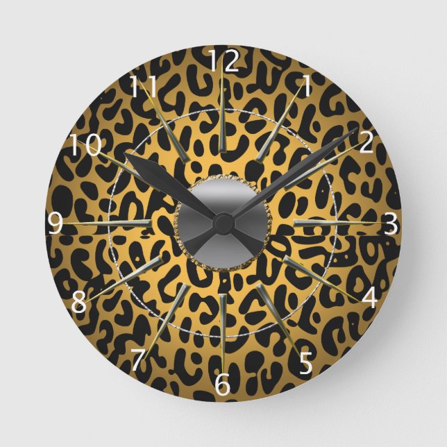 Leopard Print Round Clock (Front)