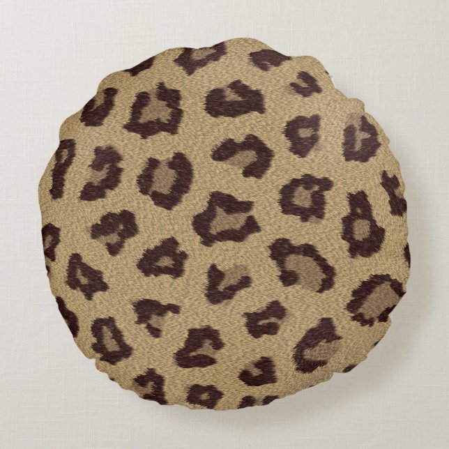 Leopard Print Round Pillow (Back)
