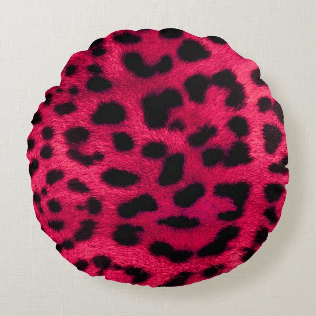 Leopard Print Round Pillow (Front)