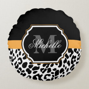 Leopard Print Round Pillow