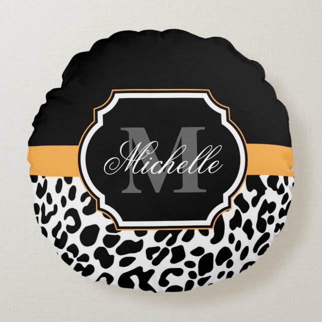 Leopard Print Round Pillow (Front)
