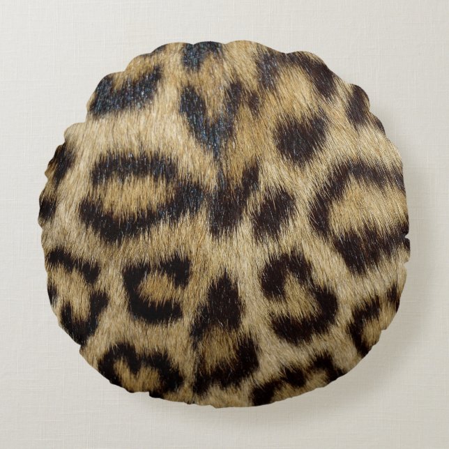 Leopard Print Round Pillow (Front)