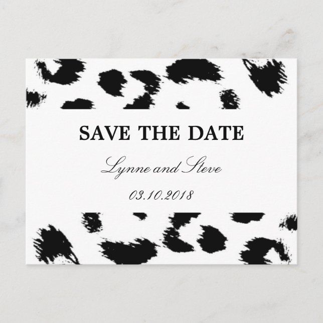 Leopard Print Save the Date Announcement Postcard (Front)