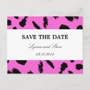 Leopard Print Save the Date Announcement Postcard
