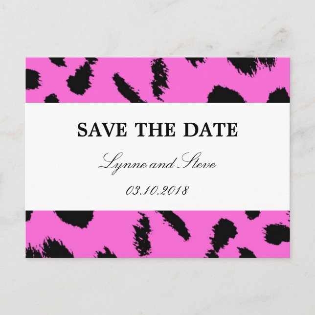 Leopard Print Save the Date Announcement Postcard (Front)