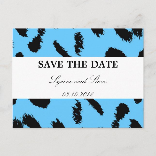 Leopard Print Save the Date Announcement Postcard (Front)