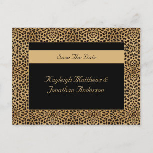 Leopard Print Save The Date Announcement Postcard