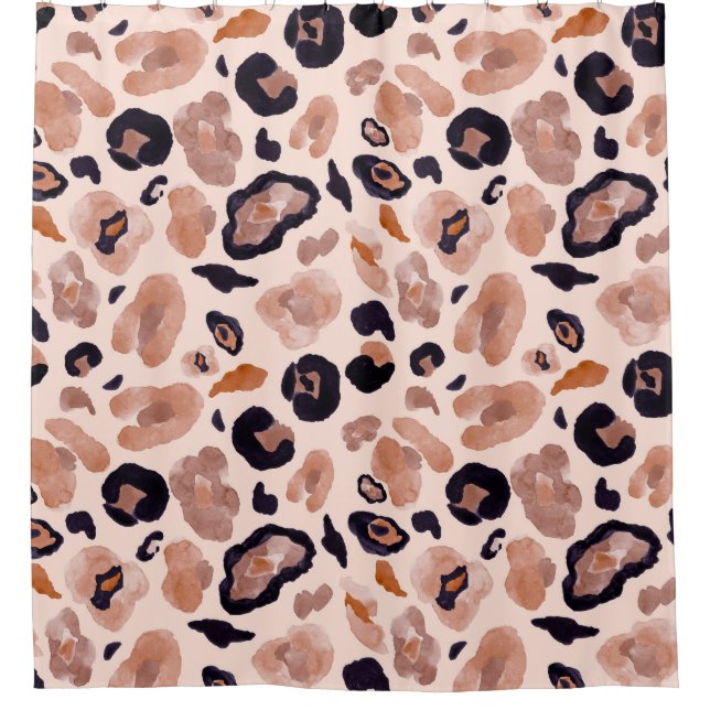 Leopard print, seamless, beige background. (Front)