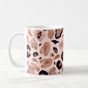Leopard print, seamless, beige background. coffee mug
