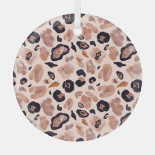 Leopard print, seamless, beige background. glass ornament
