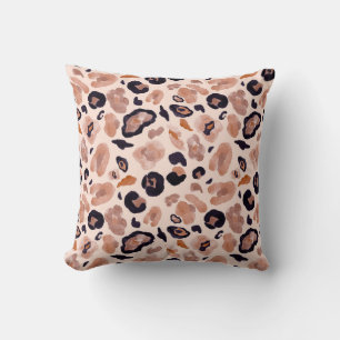 Leopard print, seamless, beige background. throw pillow