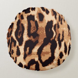 Leopard print seamless pattern round pillow