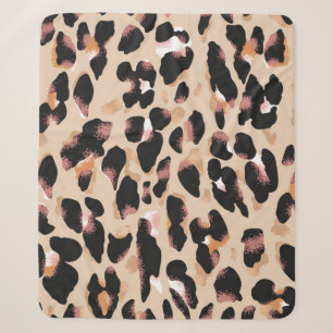 Leopard print seamless pattern sherpa blanket