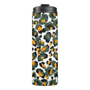 Leopard print seamless pattern thermal tumbler