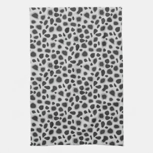 Leopard Print - Shades of Grey Kitchen Towel