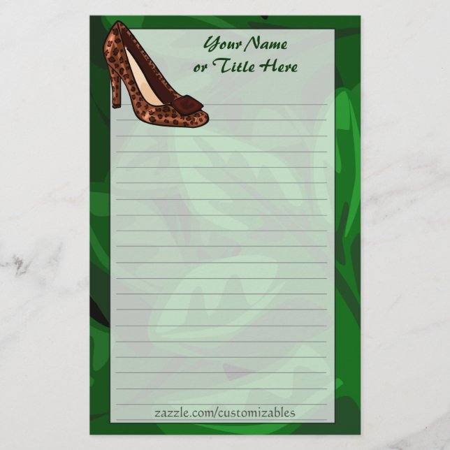 Leopard Print Shoe Stationery (Front)
