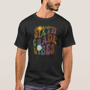 Leopard Print SIXTH GRADE VIBES Teacher Peace Love T-Shirt