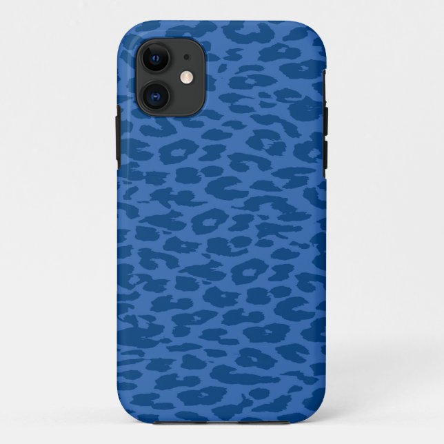Leopard Print Skin Deep Blue Case-Mate iPhone Case (Back)